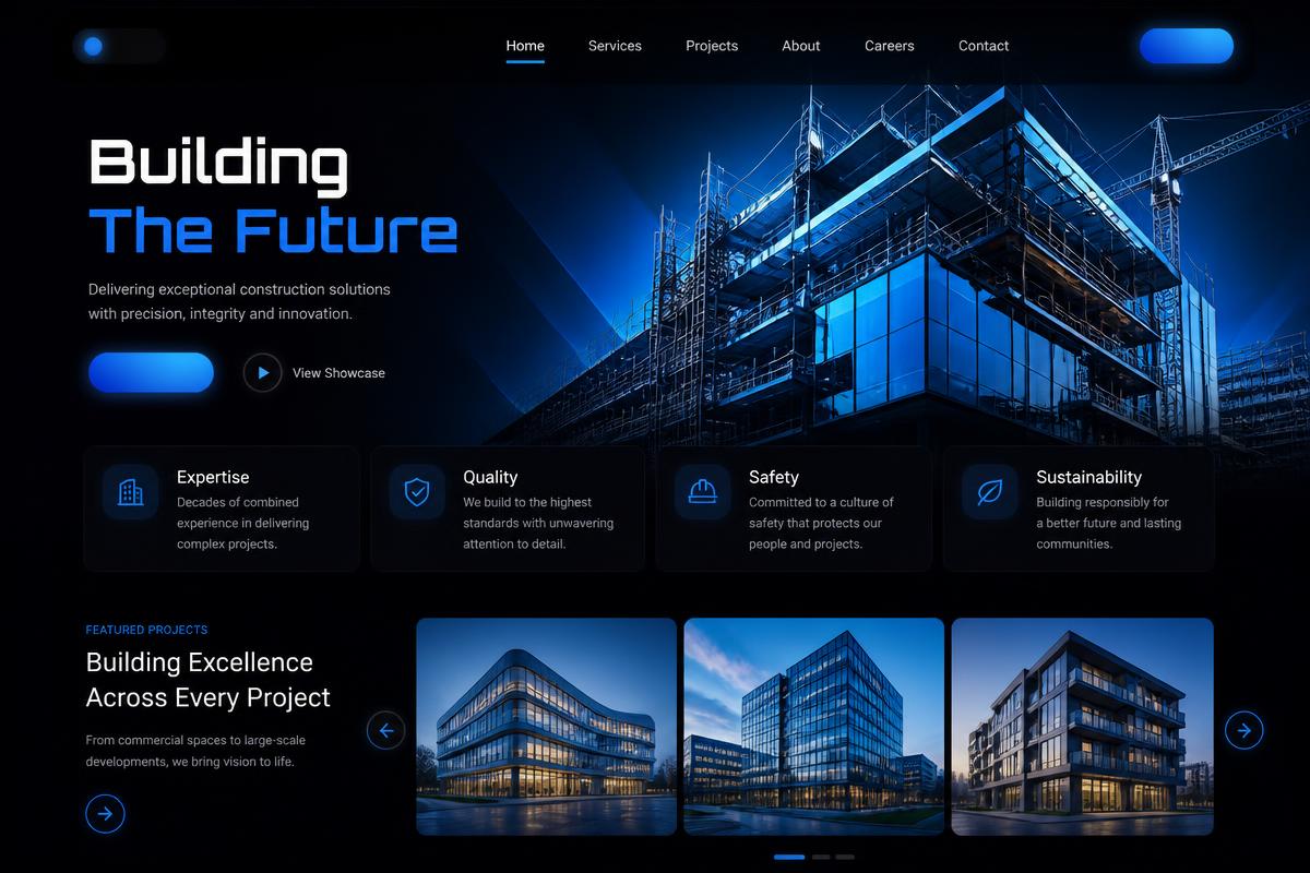 Buildora Construction & Services website preview